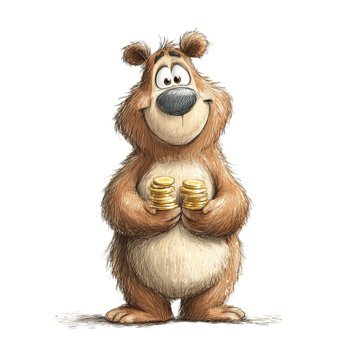 Bear with coins